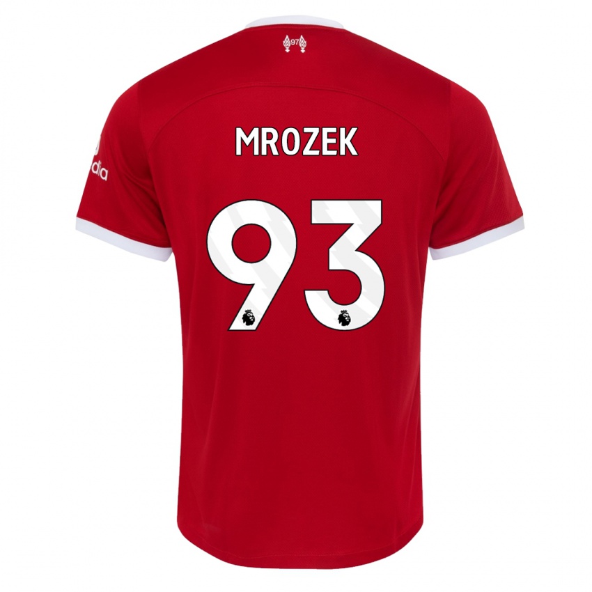 Mulher Camisola Fabian Mrozek #93 Vermelho Principal 2023/24 Camisa