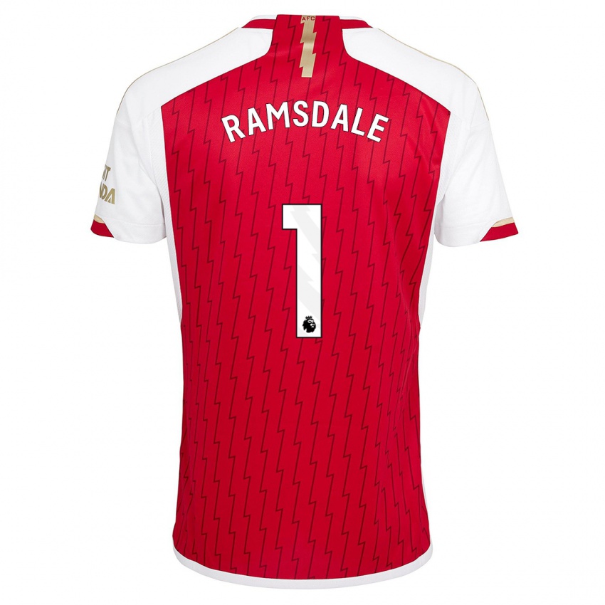 Mulher Camisola Aaron Ramsdale #1 Vermelho Principal 2023/24 Camisa