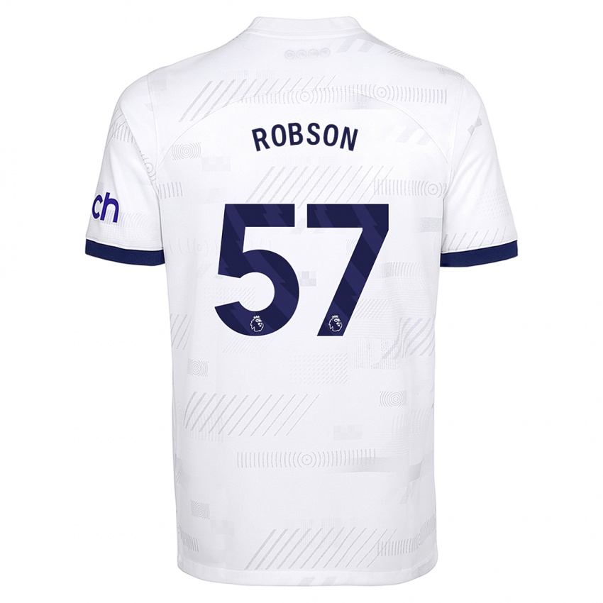 Mulher Camisola Max Robson #57 Branco Principal 2023/24 Camisa