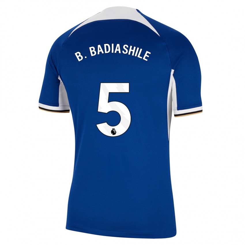 Mulher Camisola Benoît Badiashile #5 Azul Principal 2023/24 Camisa