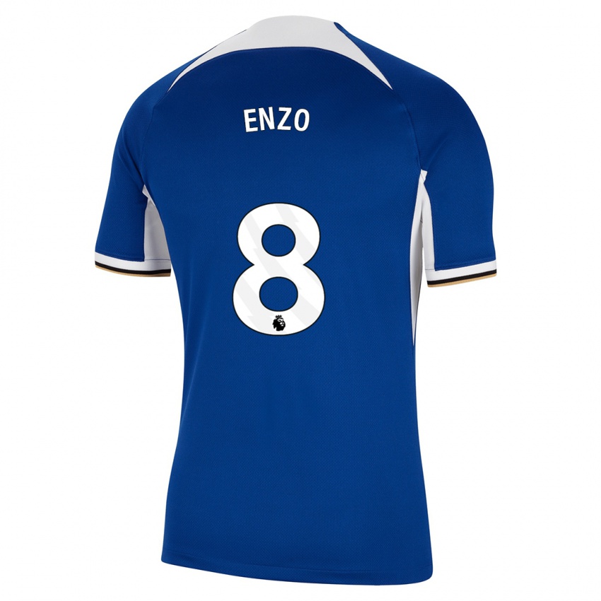 Mulher Camisola Enzo Fernandez #8 Azul Principal 2023/24 Camisa
