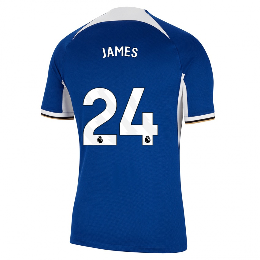 Mulher Camisola Reece James #24 Azul Principal 2023/24 Camisa