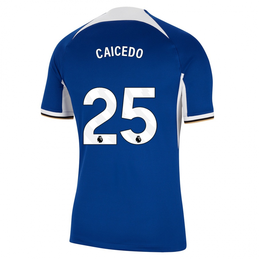 Mulher Camisola Moises Caicedo #25 Azul Principal 2023/24 Camisa