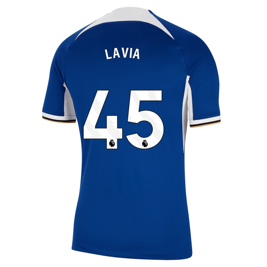 Mulher Camisola Romeo Lavia #45 Azul Principal 2023/24 Camisa