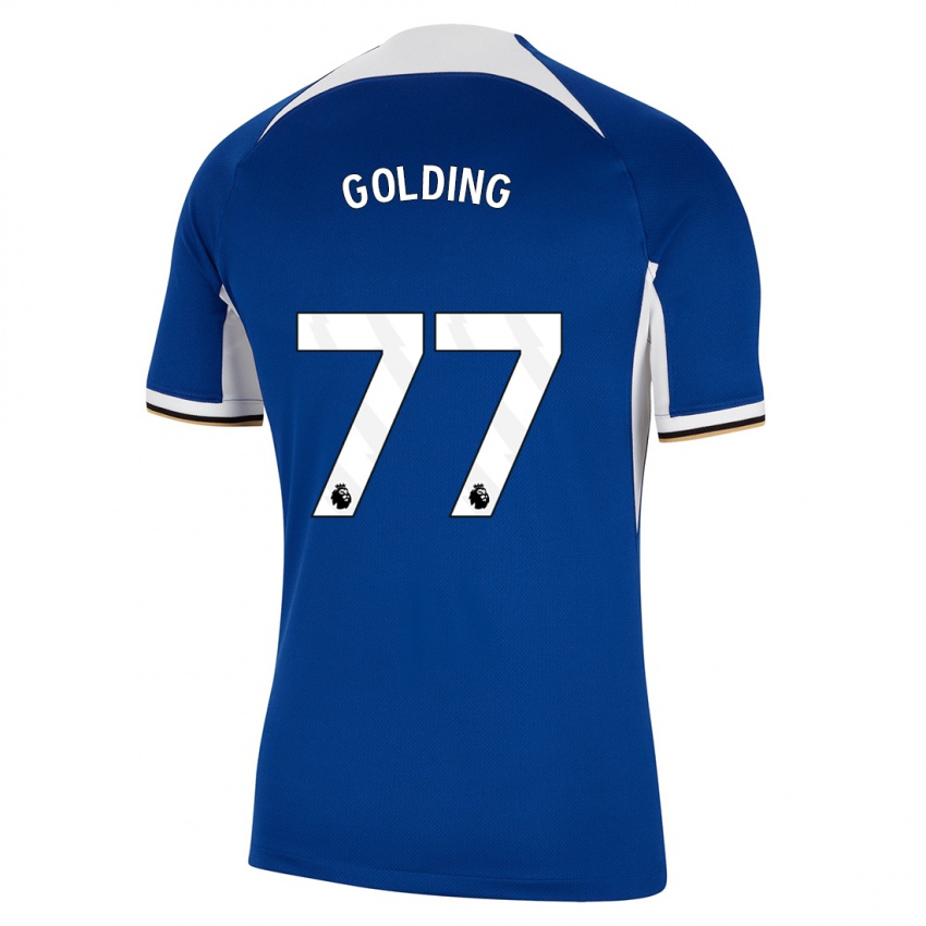 Mulher Camisola Michael Golding #77 Azul Principal 2023/24 Camisa