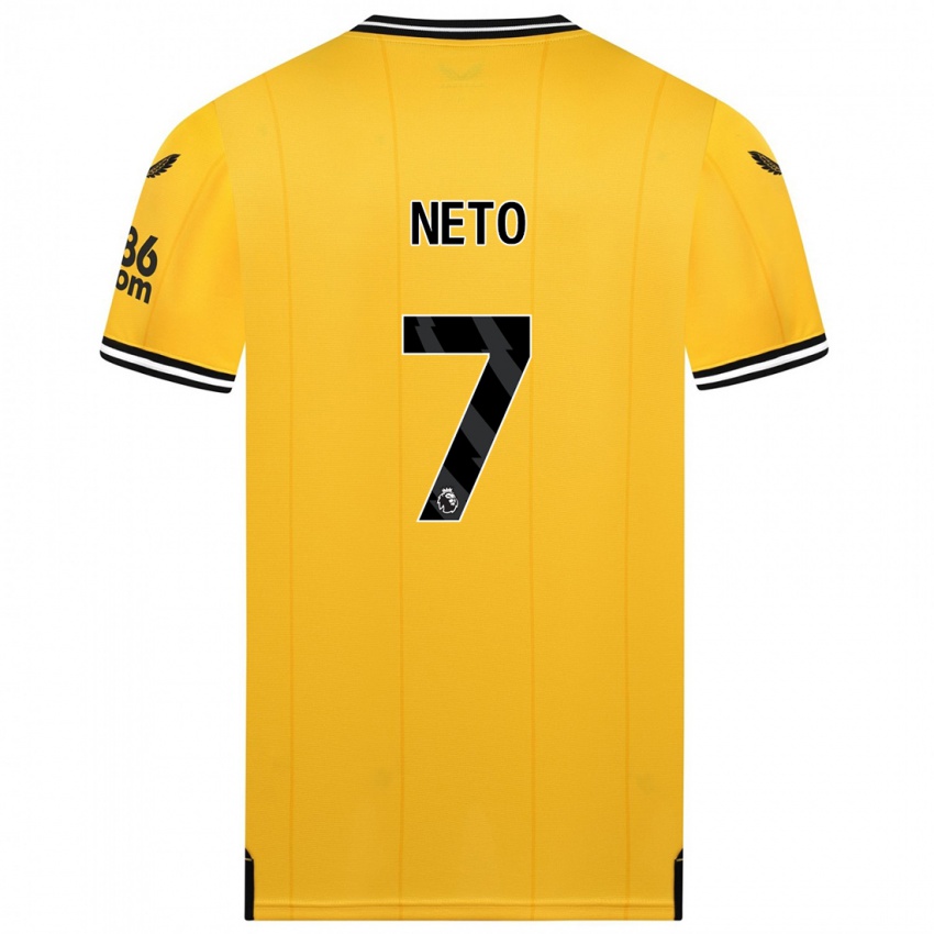 Mulher Camisola Pedro Neto #7 Amarelo Principal 2023/24 Camisa