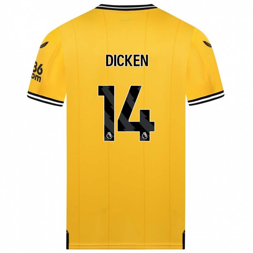 Mulher Camisola Amy Dicken #14 Amarelo Principal 2023/24 Camisa