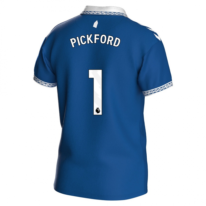 Mulher Camisola Jordan Pickford #1 Azul Real Principal 2023/24 Camisa