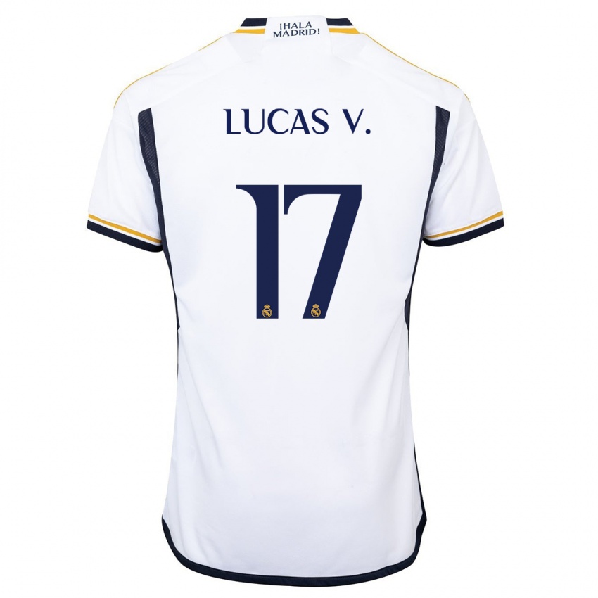 Mulher Camisola Lucas Vazquez #17 Branco Principal 2023/24 Camisa
