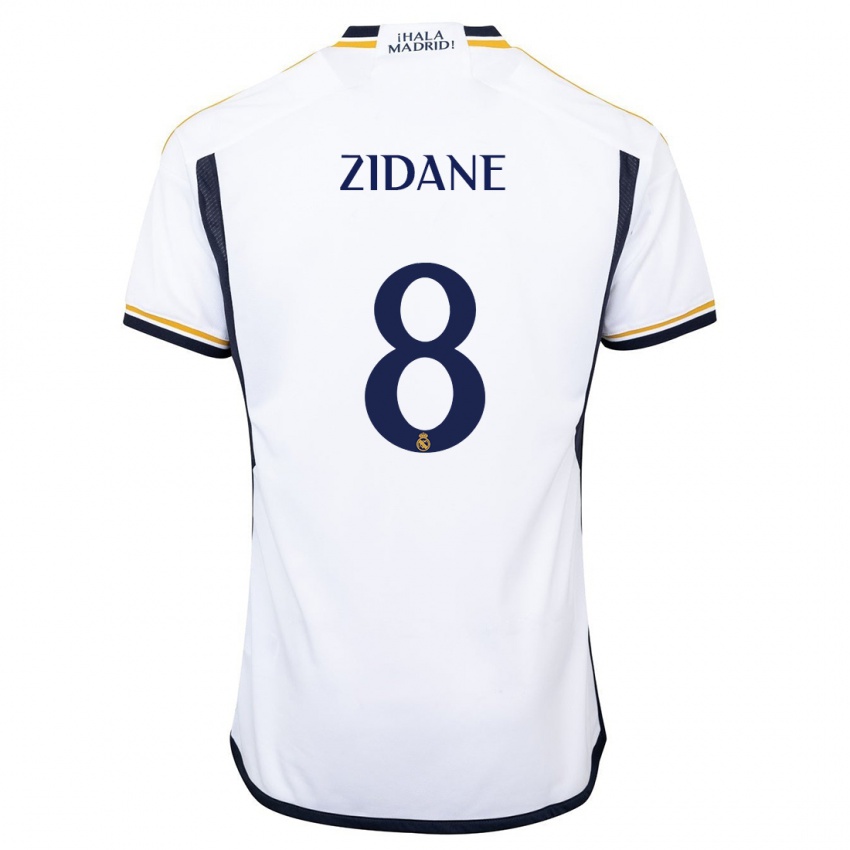 Mulher Camisola Theo Zidane #8 Branco Principal 2023/24 Camisa