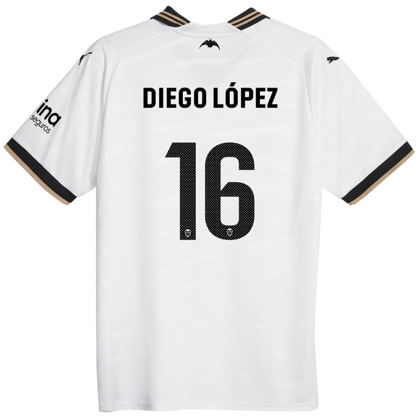 Mulher Camisola Diego Lopez #16 Branco Principal 2023/24 Camisa