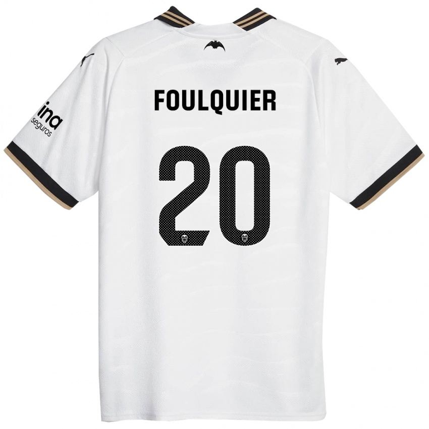 Mulher Camisola Dimitri Foulquier #20 Branco Principal 2023/24 Camisa
