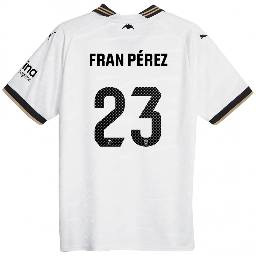 Mulher Camisola Fran Pérez #23 Branco Principal 2023/24 Camisa