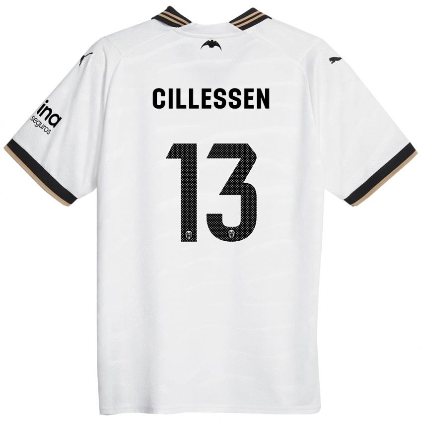 Mulher Camisola Jasper Cillessen #13 Branco Principal 2023/24 Camisa