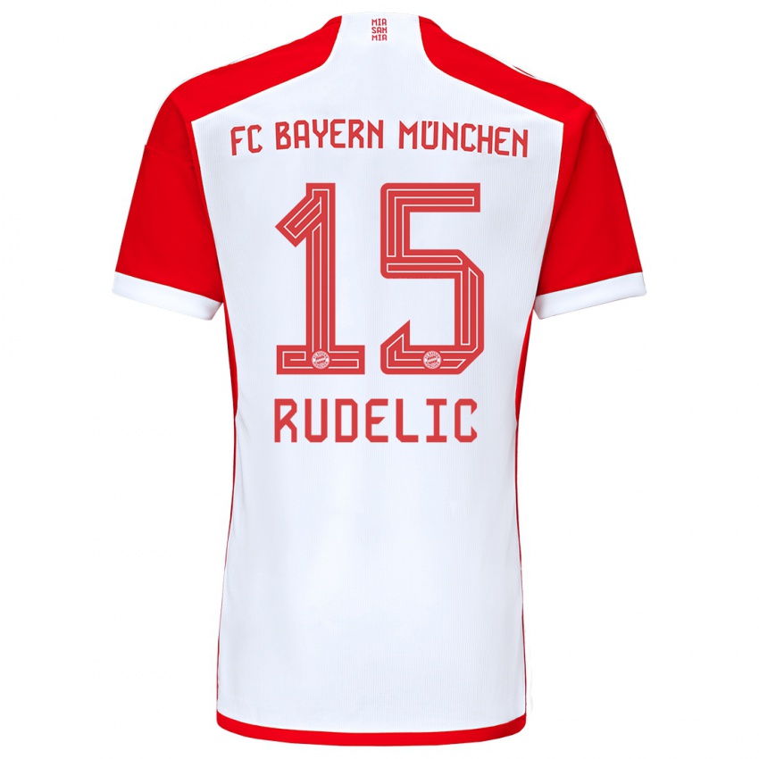 Mulher Camisola Ivana Rudelic #15 Vermelho Branco Principal 2023/24 Camisa
