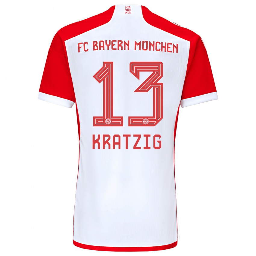Mulher Camisola Frans Kratzig #13 Vermelho Branco Principal 2023/24 Camisa