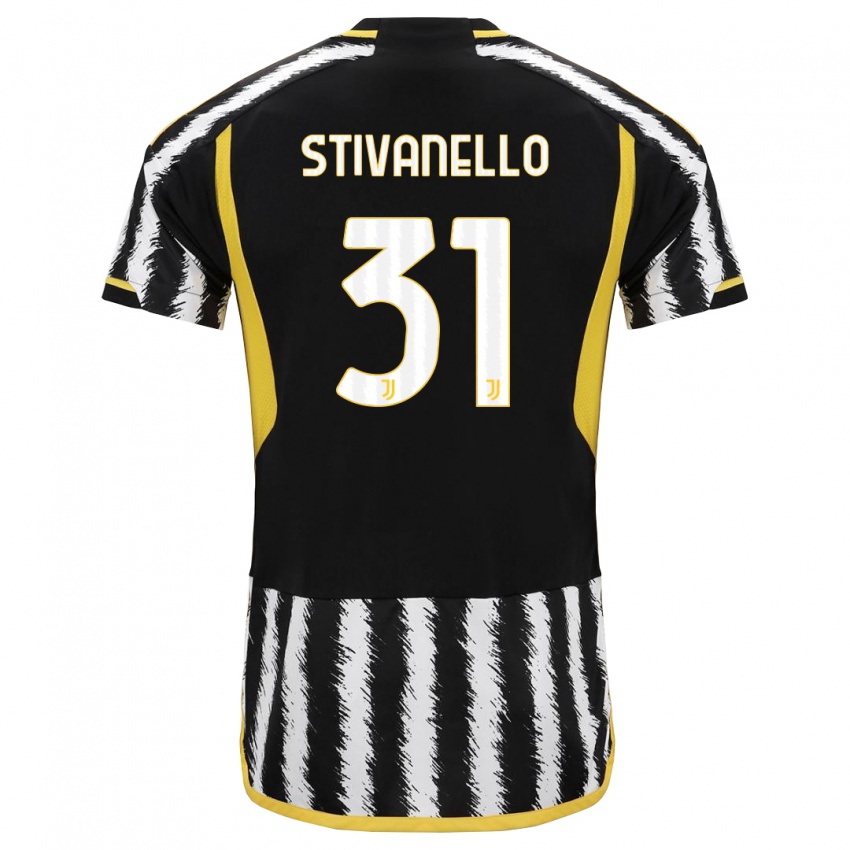 Mulher Camisola Riccardo Stivanello #31 Preto Branco Principal 2023/24 Camisa