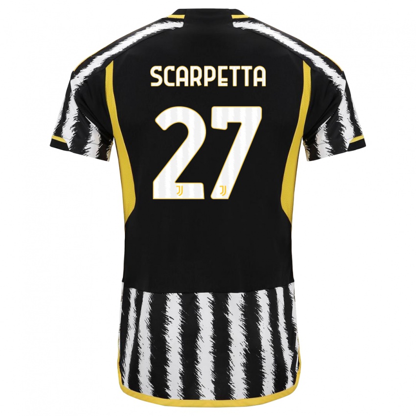 Mulher Camisola Jacopo Scarpetta #27 Preto Branco Principal 2023/24 Camisa