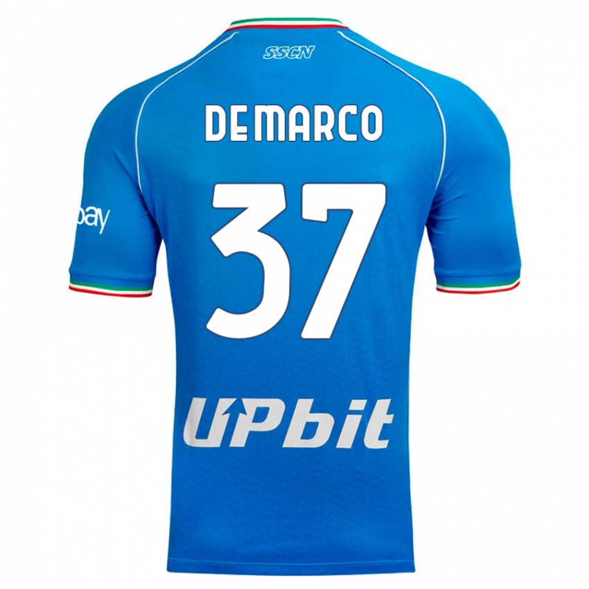 Mulher Camisola Francesco De Marco #37 Céu Azul Principal 2023/24 Camisa