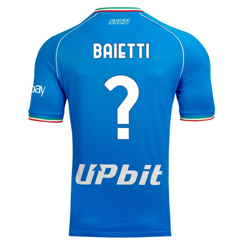 Mulher Camisola Francesco Baietti #0 Céu Azul Principal 2023/24 Camisa
