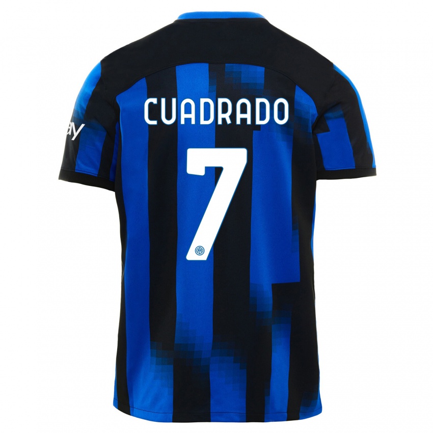 Mulher Camisola Juan Cuadrado #7 Preto Azul Principal 2023/24 Camisa