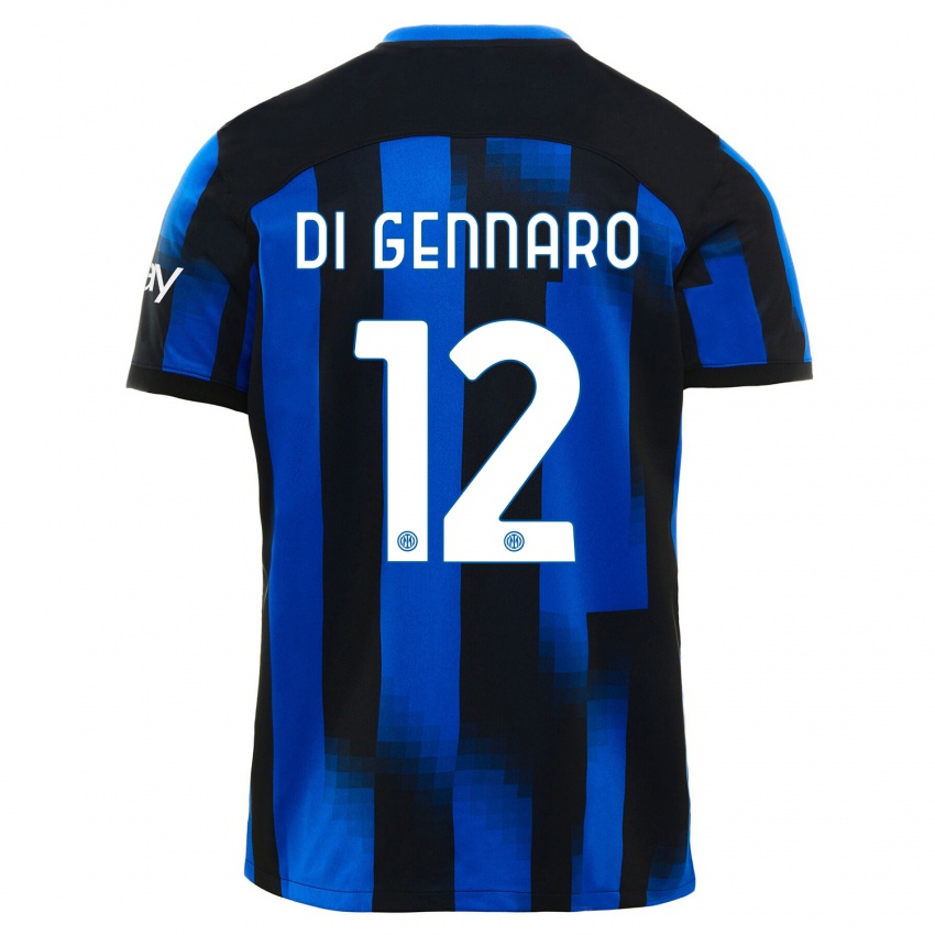 Mulher Camisola Raffaele Di Gennaro #12 Preto Azul Principal 2023/24 Camisa