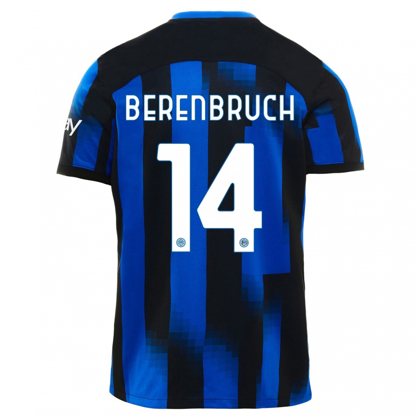 Mulher Camisola Thomas Berenbruch #14 Preto Azul Principal 2023/24 Camisa