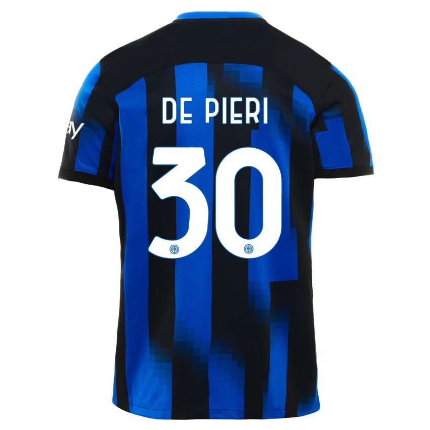 Mulher Camisola Giacomo De Pieri #30 Preto Azul Principal 2023/24 Camisa