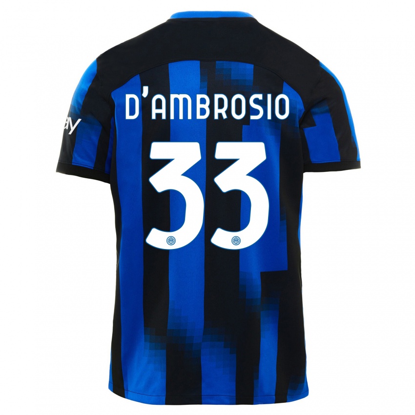 Mulher Camisola Danilo D'ambrosio #33 Preto Azul Principal 2023/24 Camisa