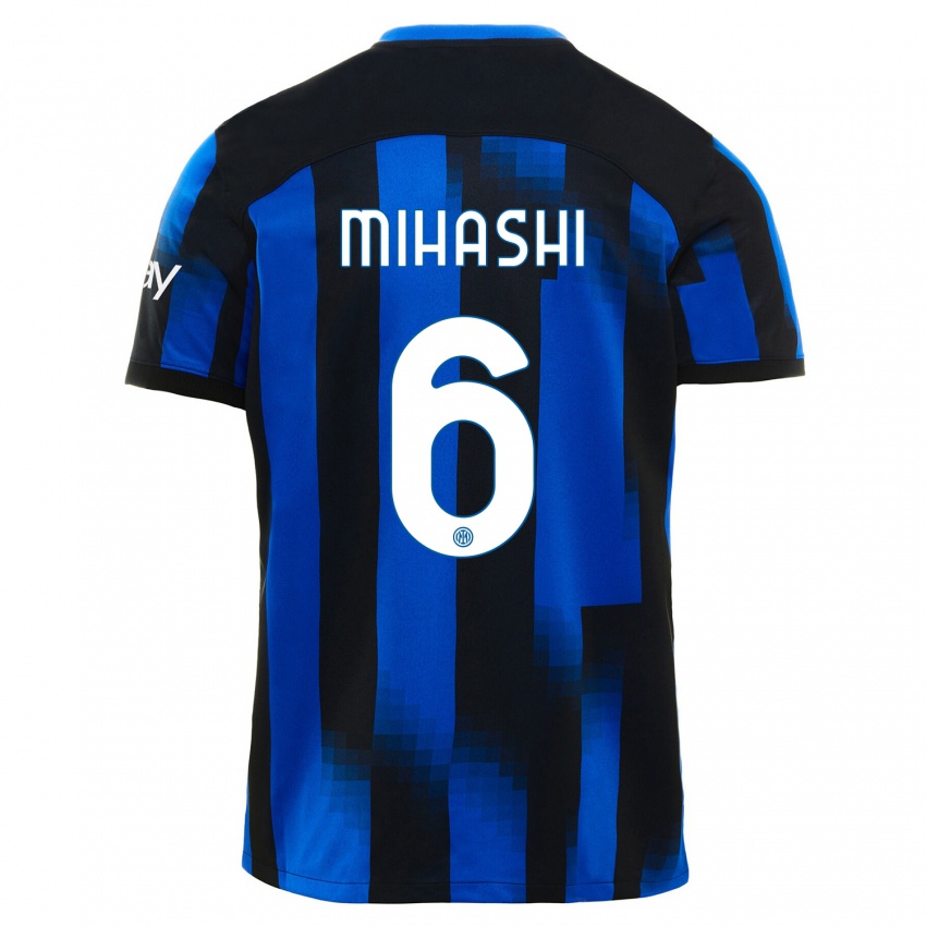 Mulher Camisola Mana Mihashi #6 Preto Azul Principal 2023/24 Camisa