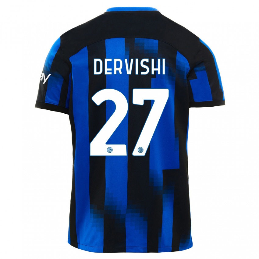 Mulher Camisola Kristian Dervishi #27 Preto Azul Principal 2023/24 Camisa