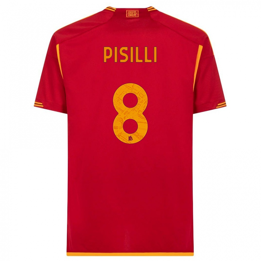 Mulher Camisola Niccolo Pisilli #8 Vermelho Principal 2023/24 Camisa