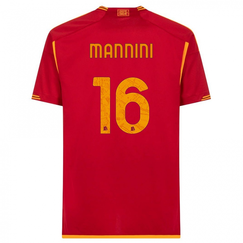 Mulher Camisola Mattia Mannini #16 Vermelho Principal 2023/24 Camisa