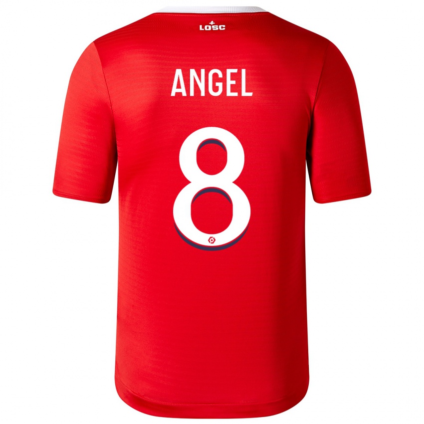 Mulher Camisola Angel Gomes #8 Vermelho Principal 2023/24 Camisa