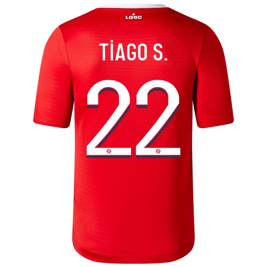 Mulher Camisola Tiago Santos #22 Vermelho Principal 2023/24 Camisa
