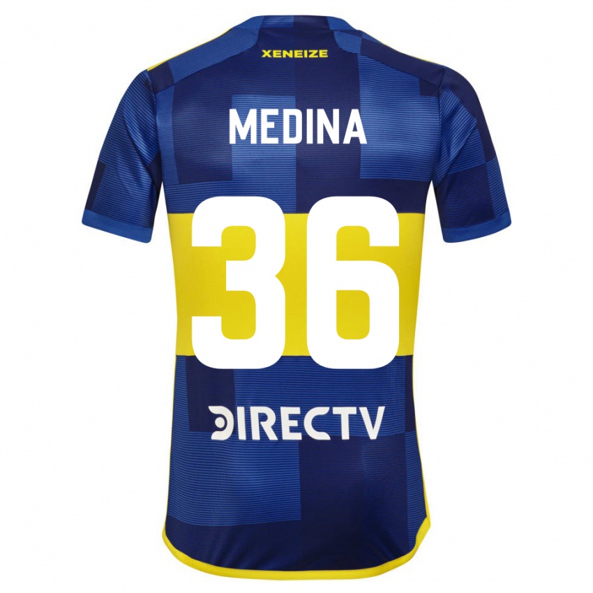 Mulher Camisola Cristian Medina #36 Azul Escuro Amarelo Principal 2023/24 Camisa