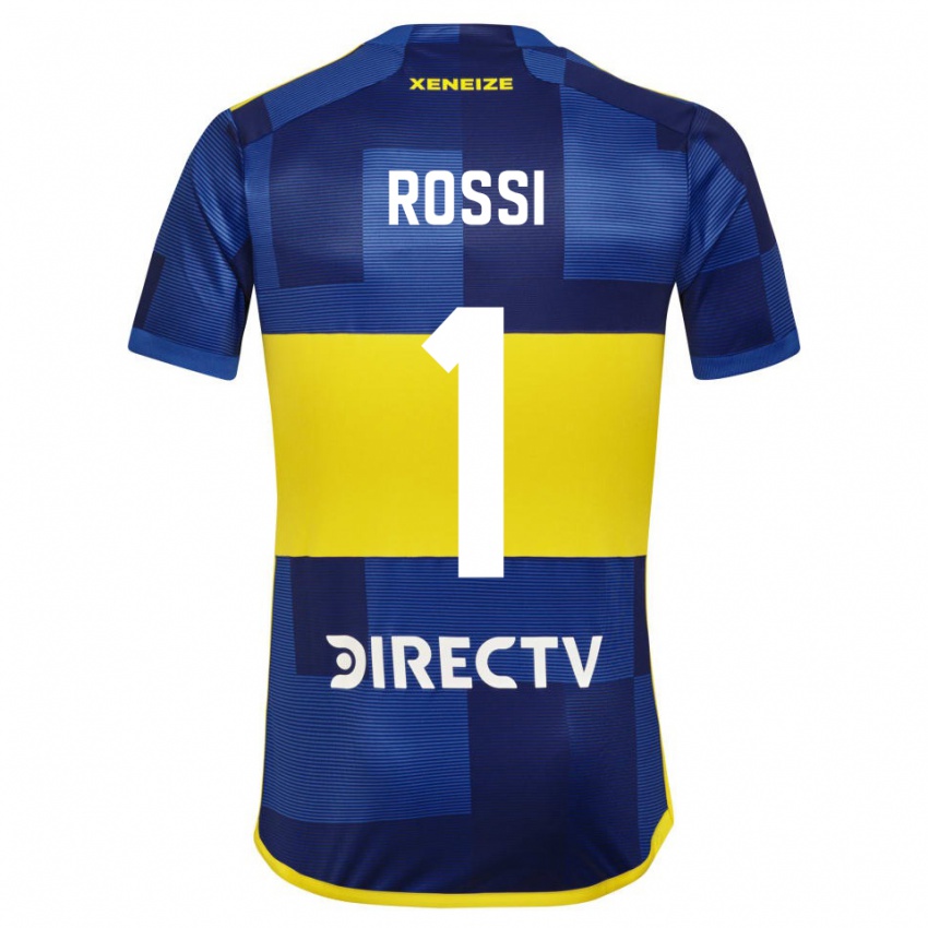 Mulher Camisola Agustin Rossi #1 Azul Escuro Amarelo Principal 2023/24 Camisa