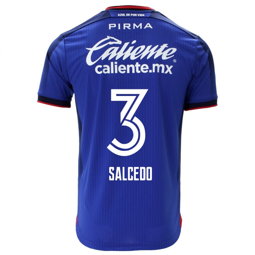 Mulher Camisola Carlos Salcedo #3 Azul Principal 2023/24 Camisa
