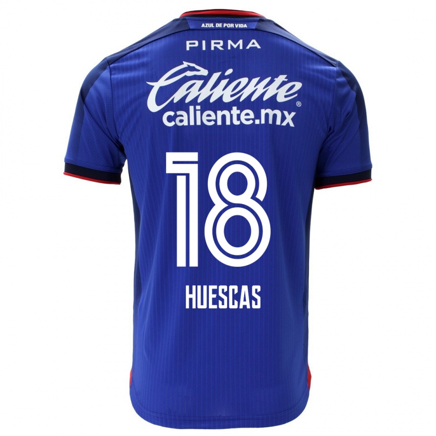Mulher Camisola Rodrigo Huescas #18 Azul Principal 2023/24 Camisa