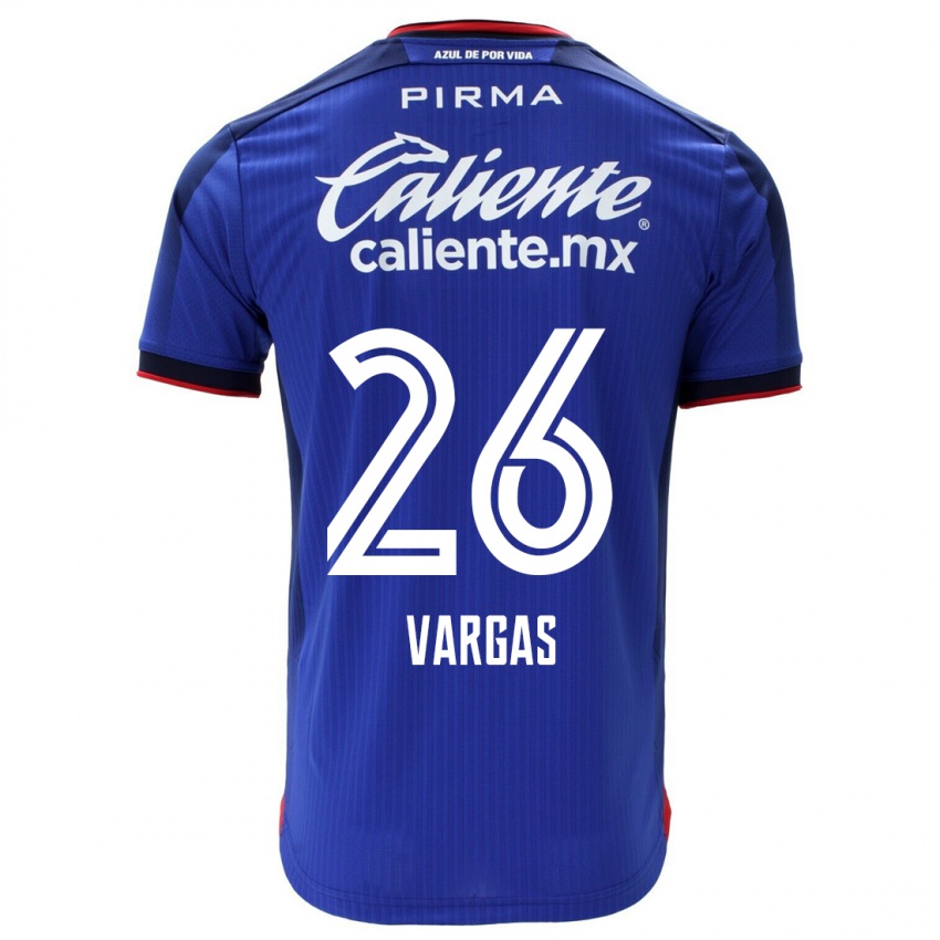 Mulher Camisola Carlos Vargas #26 Azul Principal 2023/24 Camisa