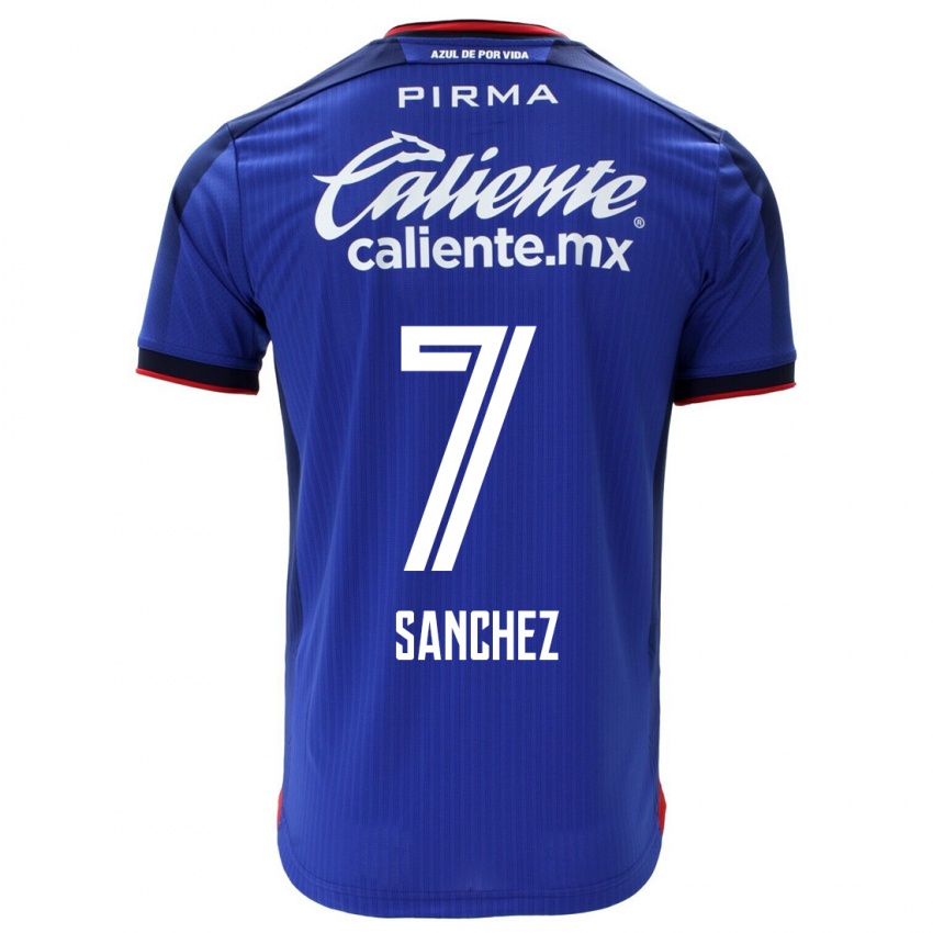 Mulher Camisola Andrea Sanchez #7 Azul Principal 2023/24 Camisa