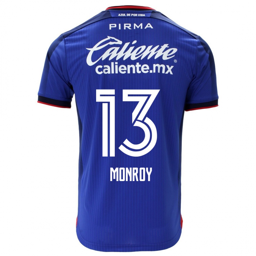 Mulher Camisola Daniela Monroy #13 Azul Principal 2023/24 Camisa