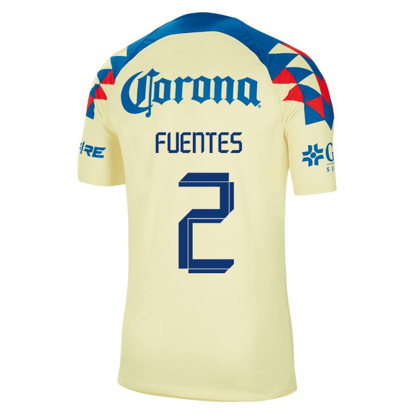 Mulher Camisola Luis Fuentes #2 Amarelo Principal 2023/24 Camisa
