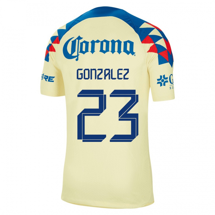 Mulher Camisola Itzel Gonzalez #23 Amarelo Principal 2023/24 Camisa