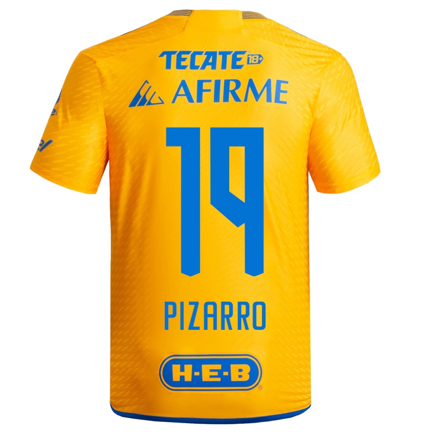 Mulher Camisola Guido Pizarro #19 Amarelo Principal 2023/24 Camisa