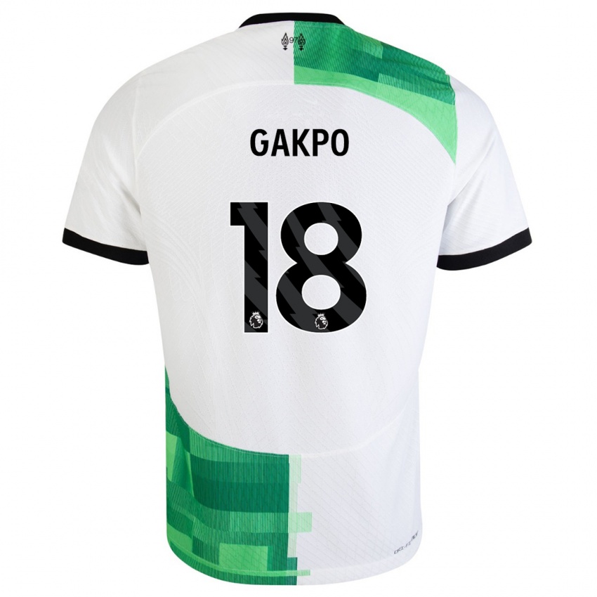 Mulher Camisola Cody Gakpo #18 Branco Verde Alternativa 2023/24 Camisa
