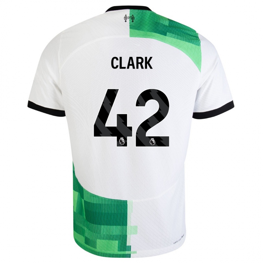 Mulher Camisola Bobby Clark #42 Branco Verde Alternativa 2023/24 Camisa