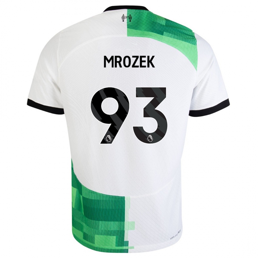 Mulher Camisola Fabian Mrozek #93 Branco Verde Alternativa 2023/24 Camisa