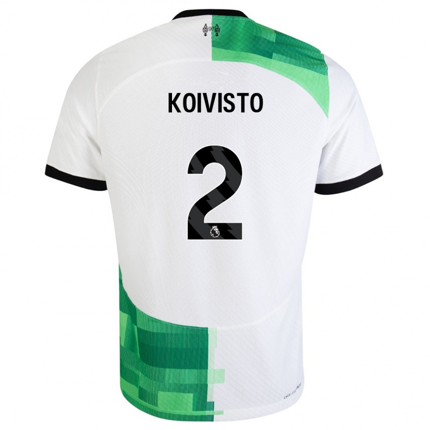 Mulher Camisola Emma Koivisto #2 Branco Verde Alternativa 2023/24 Camisa