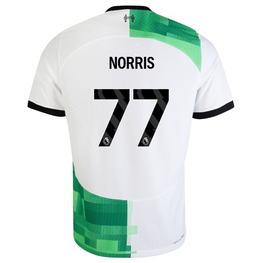 Mulher Camisola James Norris #77 Branco Verde Alternativa 2023/24 Camisa